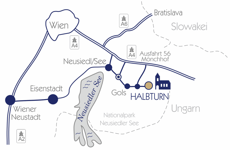 Anreise Pfarrkirche Halbturn